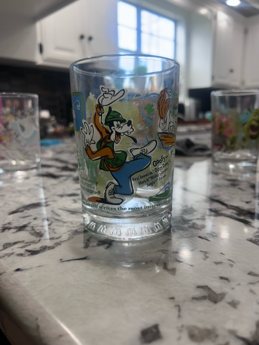 Vintage Goofy Cartoon Collectible Glass - Green, Blue, Orange